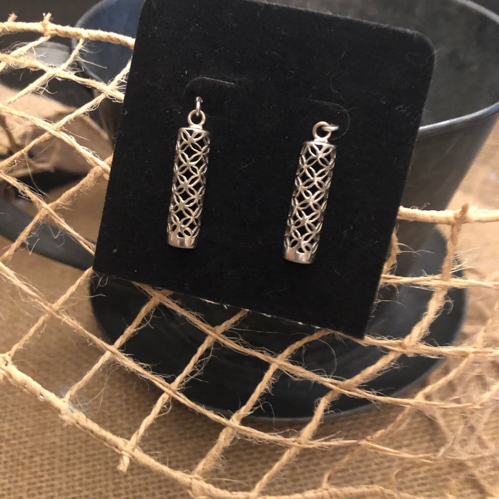 Sterling Silver Criss Cross Bar Earrings